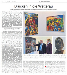 Wetterauer Zeitung 2018-11-22 Br&uuml;cken in die Wetterau